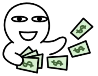 😀 e7a072b2 money, cartoon, wealth, cash, dollar, happy, rich, finance telegram sticker