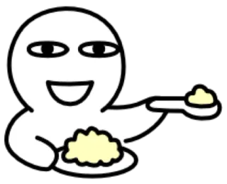 😀 f14a3e76 food, offering, cartoon, character, dinner, plate, spoon telegram sticker