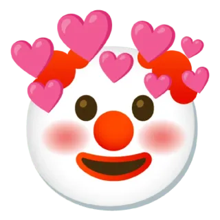 💕 46aee569 小丑, 爱心, 表情符号, 爱, 可爱, 贴纸 whatsapp sticker