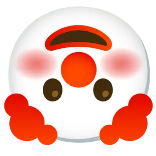 🙃 6a30b04d 小丑, 表情符号, 卡通, 脸, 红鼻子 whatsapp sticker