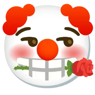🌹 8462f7f3 小丑, 表情符号, 玫瑰, 花, 脸 whatsapp sticker