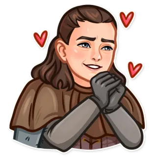🥰 2bd50762 Arya Stark Game of Thrones arya stark, game of thrones, tv serie, fantasy, liefde, sticker telegram sticker