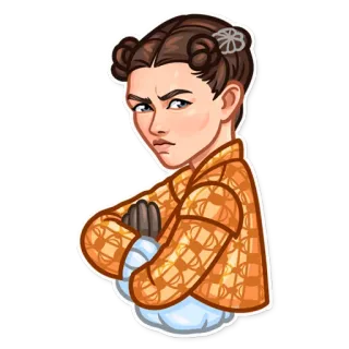 😠 45c58e99 vrouw, meisje, portret, sticker, stijl, kapsel telegram sticker