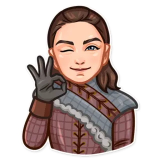👌 ace4470e Arya Stark Game of Thrones arya stark, game of thrones, tv serie, personage, duim omhoog, knipoog telegram sticker