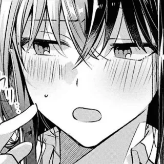 🎤 164203e6 Anime, Manga, Dziewczyna, Rumieniec, Słodkie, Portret telegram sticker