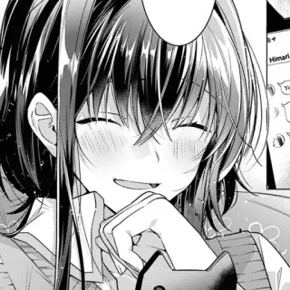 🎤 858644ba anime, manga, dziewczyna, uśmiechnięta, szczęśliwa, słodka telegram sticker