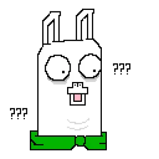 ❓ 72956338 漫画, ステッカー, ウサギ, 動物, 面白い, ピクセルアート telegram sticker