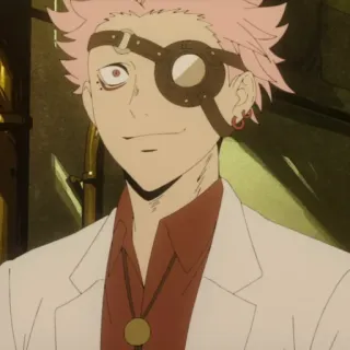 🧬 266d08a7 动漫, 漫画, 角色, 粉色头发, 眼罩, 肖像 telegram sticker