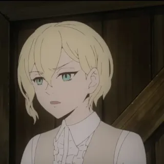 🐚 38d88101 动漫, 漫画, 角色, 肖像, 插画, 金色, 短发 telegram sticker