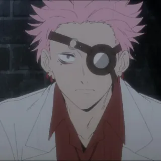 🧬 38eb3897 动漫, 角色, 粉色头发, 眼罩, 男性, 人物 telegram sticker