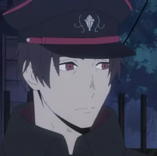 🥀 44434e34 动漫, 角色, 军装, 黑帽子, 动画, 肖像 telegram sticker