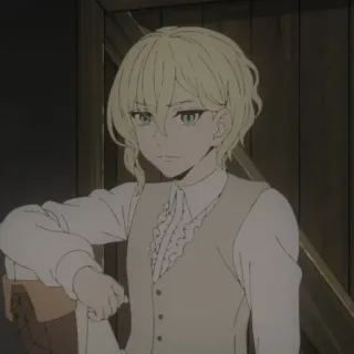 🐚 5a297f7e 动漫, 角色, 金发, 漫画, 肖像, 数字艺术 telegram sticker