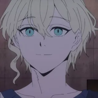 🐚 6e18f061 动漫人物, 金发, 男性, 卡通, 插图 telegram sticker