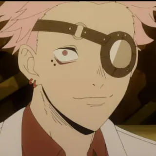 🧬 c11f3354 动漫, 漫画, 角色, 肖像, 微笑, 眼罩, 粉色头发 telegram sticker