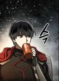 ☕ 04f2c174 윽 动漫, 男人, 饮用, 马克杯, 亚洲人, 角色, 艺术 telegram sticker