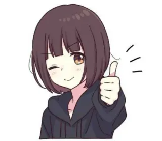 👍 13246b29 动漫, 女孩, 点赞, 可爱, 眨眼, 卡通 telegram sticker