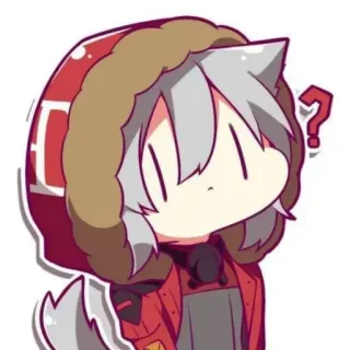 ❓ 1470d397 动漫, 狼, 角色, 可爱, 问号, 卡通 telegram sticker