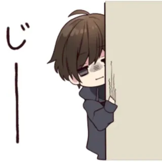 😔 364eb1ce じー 动漫, 漫画, 日本, 偷看, 可爱 telegram sticker