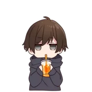 🥤 59280ba8 动漫, 男孩, 饮料, 帽衫, 可爱, 卡通 telegram sticker