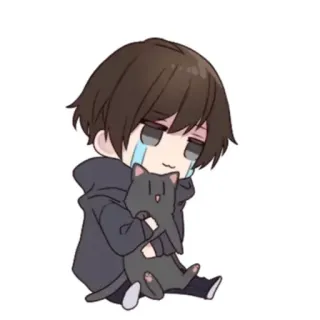 🥲 62f73884 动漫, Q版, 哭泣, 猫, 可爱, 卡哇伊 telegram sticker