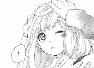 👍 81a4e63e ! 漫画, 动漫, 女孩, 可爱, 闪亮, 眨眼, 摸头 telegram sticker