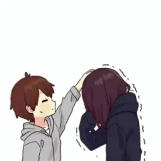 😔 92f4689d 动漫, 漫画, 男孩, 女孩, 可爱, 感情 telegram sticker