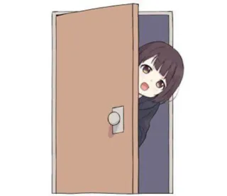 🚪 951e9b5c 动漫女孩, 门, 偷看, 可爱, 插画 telegram sticker