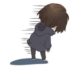 🥲 aef3bddc 卡通, 跑步, 速度, Q版, 动漫, 角色 telegram sticker