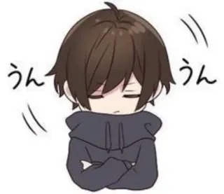 🤔 fe34ec6f うん　うん 动漫, 悲伤, 表情, 日语, 可爱, 漫画 telegram sticker