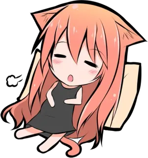😌 2ba477cd Аниме, Няшка, Спит, Чиби, Милый telegram sticker