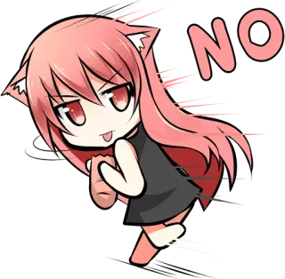 ❌ 491672a2 NO Аниме, Мультфильм, Девушка-кошка, Персонаж, Нет telegram sticker