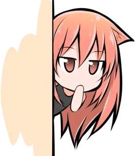 🚪 510c5324 аниме, средний палец, самодовольный, кошачьи уши, жест, мультфильм telegram sticker