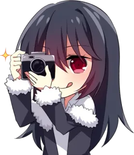 📷 726f160e Аниме, Чиби, Камера, Милый, Мультфильм telegram sticker