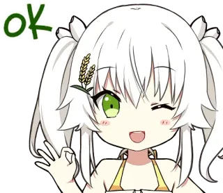 👌 7867eb8d ok Аниме, Каваи, Персонаж, Милый, Девушка, Подмигивание, Ок telegram sticker
