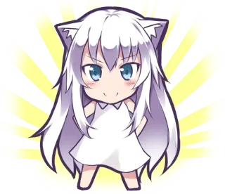 😎 a9035d22 Аниме, Чиби, Каваий, Девушка-кошка, Милый telegram sticker