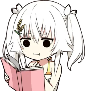😐 a94de4a2 Аниме, Чиби, Чтение, Книга, Девушка, Милый telegram sticker