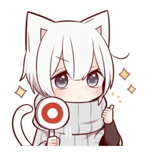 👍 c948a93a Аниме, Котомальчик, Каваий, Стикер, Милый, Чиби telegram sticker