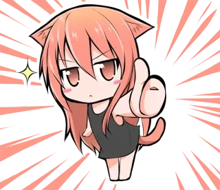 👍 f8804c3d аниме, девушка-кошка, средний палец, грубый, милый telegram sticker