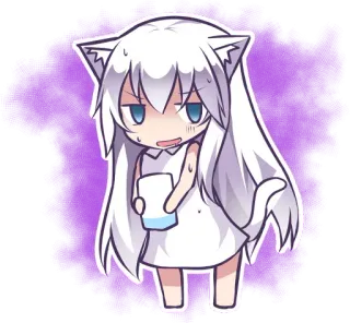 🥛 fe1e9d91 Аниме, Девушка-кошка, Чиби, Каваий, Милый, Манга telegram sticker