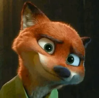🦊 22339dd4 Nick Wilde Zootopia fuchs, tier, cartoon, animiert, zoomania, nick wilde, disney, lächelnd telegram sticker