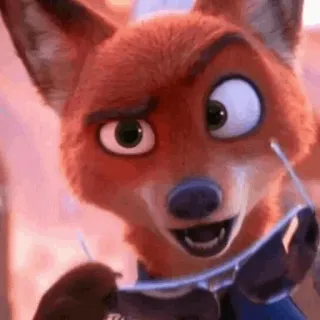 🦊 26efb2bc Nick Wilde Zootopia fuchs, animiert, disney, zoomania, figur telegram sticker