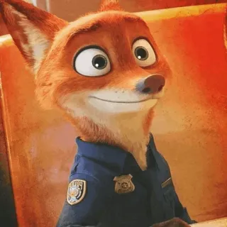 🦊 310ea8ae Nick Wilde Zootopia fuchs, polizist, polizei, cartoon, tier, polizeibeamter, zoomania, nick wilde telegram sticker