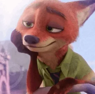 🦊 6d6fb896 Nick Wilde Zootopia fuchs, cartoon, film, disney, zoomania, charakter telegram sticker