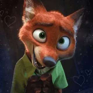 🦊 88363fad Nick Wilde Zootopia fuchs, zoomania, disney, animiert, charakter, zeichentrick telegram sticker