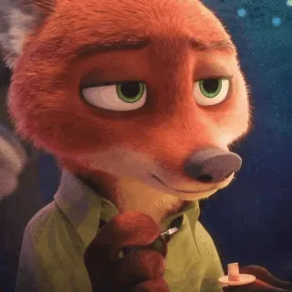 🦊 a4e17ced Nick Wilde Zootopia Nick Wilde, Zoomania, Disney, Fuchs, Animation, Charakter telegram sticker
