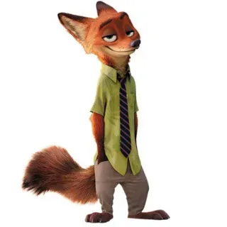 🦊 e25f3d0b Nick Wilde Zootopia Cartoon, Fuchs, Tier, Figur, Disney, Zoomania, Nick Wilde telegram sticker