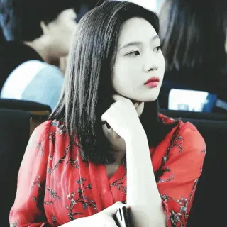 🏮 0fca8771 wanita, potret, orang, asia, korea, gaun merah, kecantikan telegram sticker