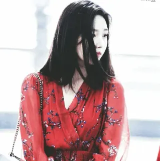 💮 e0872936 wanita, gaun merah, potret, mode, korea, asia telegram sticker