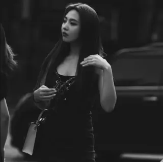 🦋 a0946431 ผู้หญิง, ชุดเดรส, เกาหลี, ภาพเหมือน, ชุดดำ, นางแบบ telegram sticker