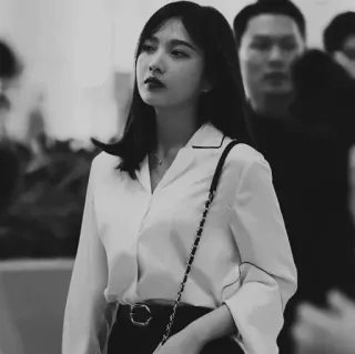 🦋 ad632d55 ผู้หญิง, ภาพเหมือน, แฟชั่น, ขาวดำ, สไตล์, คน telegram sticker